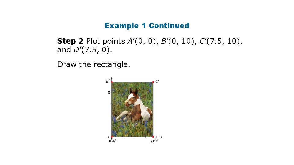 Example 1 Continued Step 2 Plot points A’(0, 0), B’(0, 10), C’(7. 5, 10),