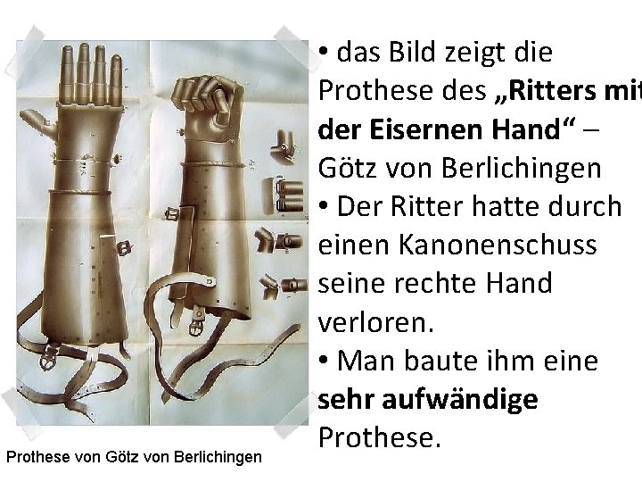 Prothese von Götz von Berlichingen • das Bild zeigt die Prothese des „Ritters mit