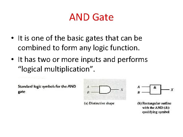 AND Gate • It is one of the basic gates that can be combined