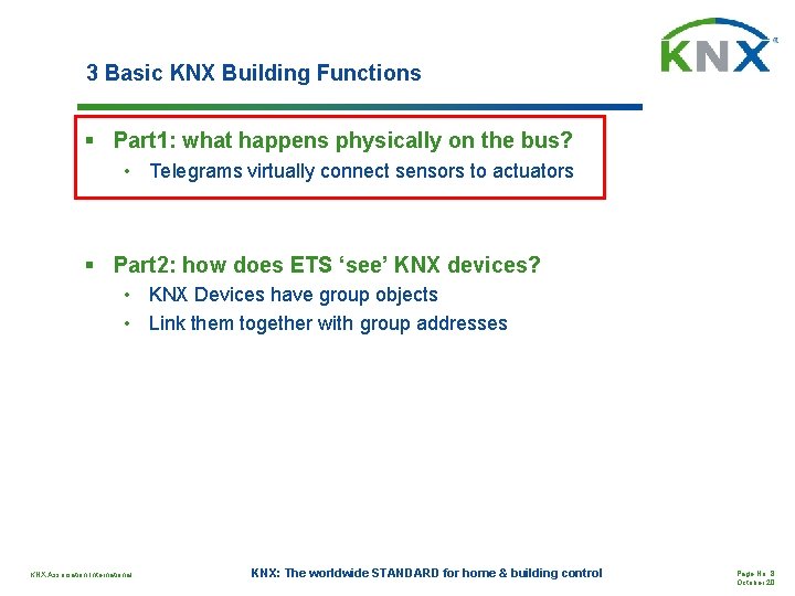 3 Basic KNX Building Functions § Part 1: what happens physically on the bus?