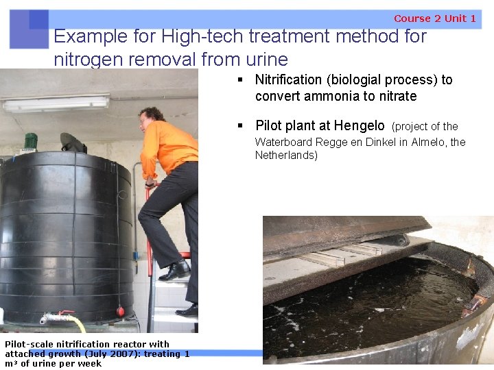 Course 2 Unit 1 Example for High-tech treatment method for nitrogen removal from urine