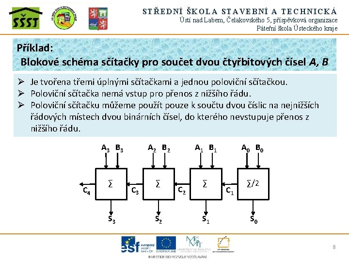 STŘEDNÍ ŠKOLA STAVEBNÍ A TECHNICKÁ Ústí nad Labem, Čelakovského 5, příspěvková organizace Páteřní škola