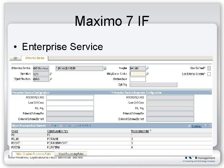 Maximo 7 IF • Enterprise Service 