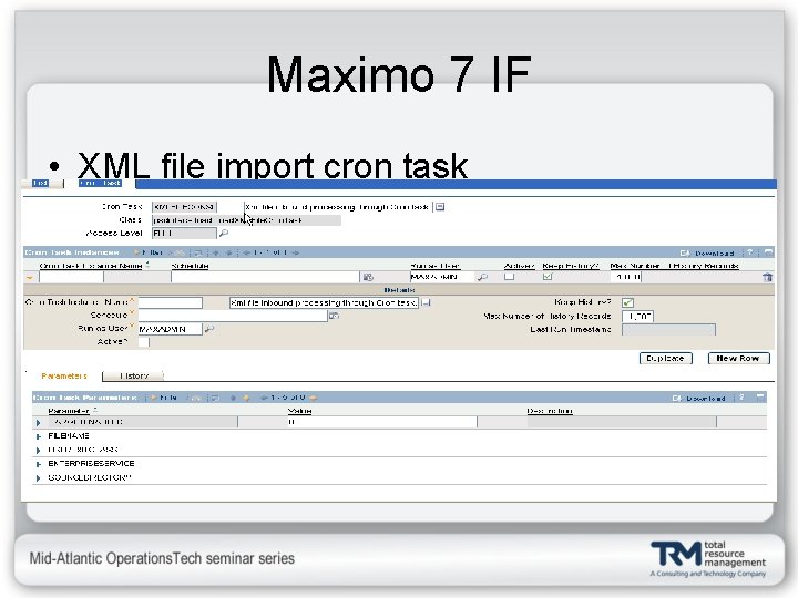 Maximo 7 IF • XML file import cron task 
