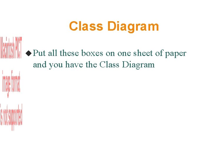 Class Diagram Put all these boxes on one sheet of paper and you have