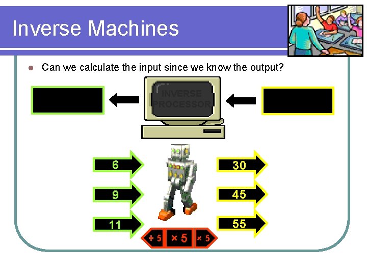 Inverse Machines l Can we calculate the input since we know the output? INVERSE