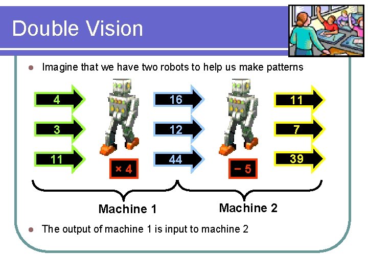 Double Vision l Imagine that we have two robots to help us make patterns