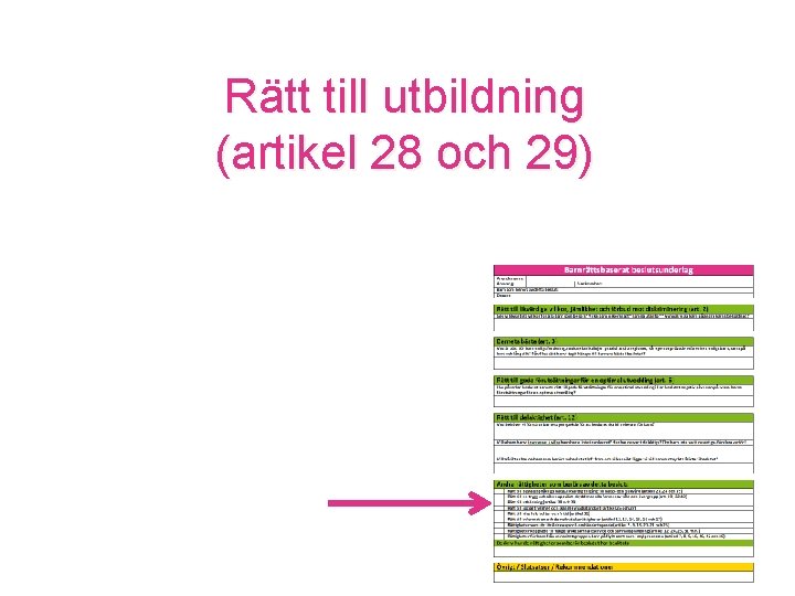 Rätt till utbildning (artikel 28 och 29) 