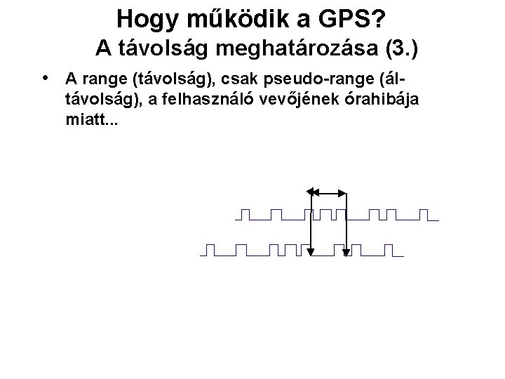 Hogy működik a GPS? A távolság meghatározása (3. ) • A range (távolság), csak