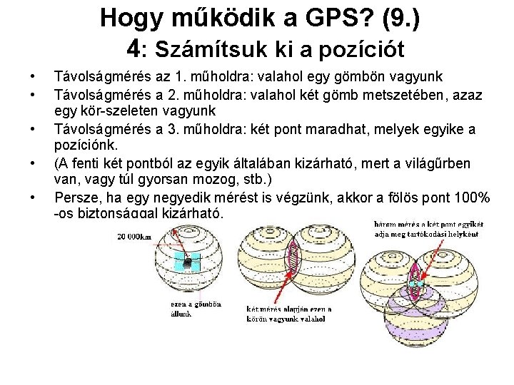 Hogy működik a GPS? (9. ) 4: Számítsuk ki a pozíciót • • •