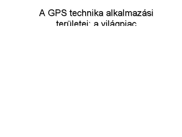 A GPS technika alkalmazási területei: a világpiac alkalmazásokban 