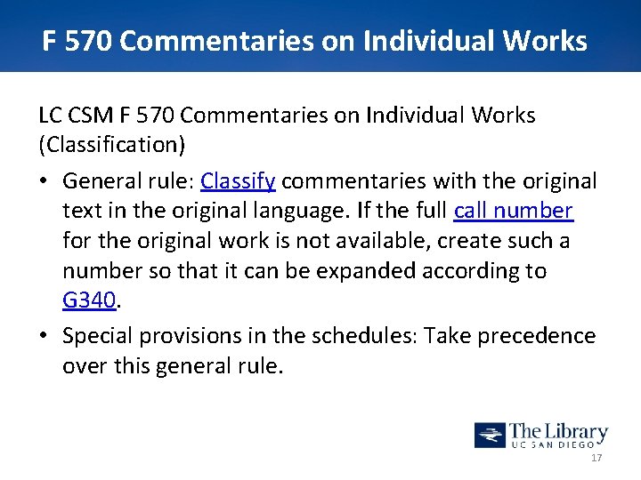 F 570 Commentaries on Individual Works LC CSM F 570 Commentaries on Individual Works