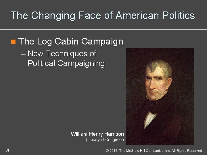 The Changing Face of American Politics n The Log Cabin Campaign – New Techniques