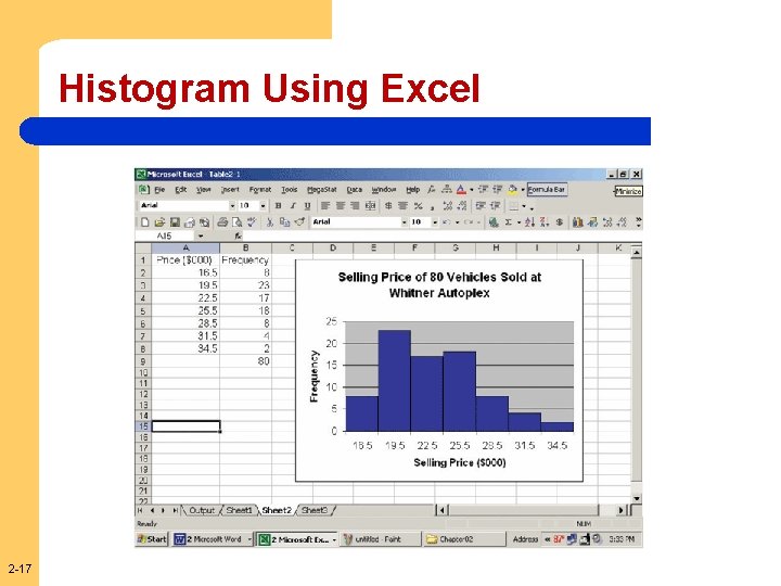 Histogram Using Excel 2 -17 