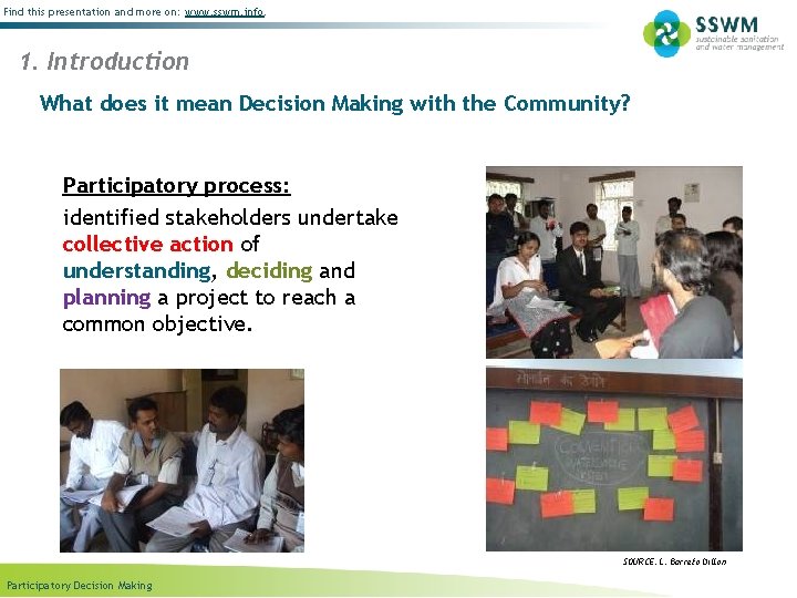 Find this presentation and more on: www. sswm. info. 1. Introduction What does it