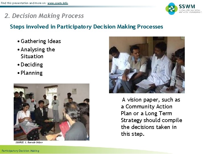 Find this presentation and more on: www. sswm. info. 2. Decision Making Process Steps