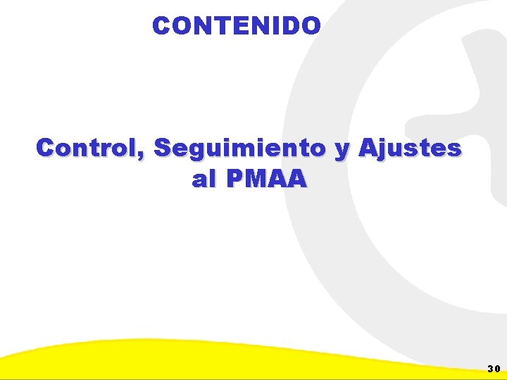 CONTENIDO Control, Seguimiento y Ajustes al PMAA Dirección de Planeación y Control de Inversiones