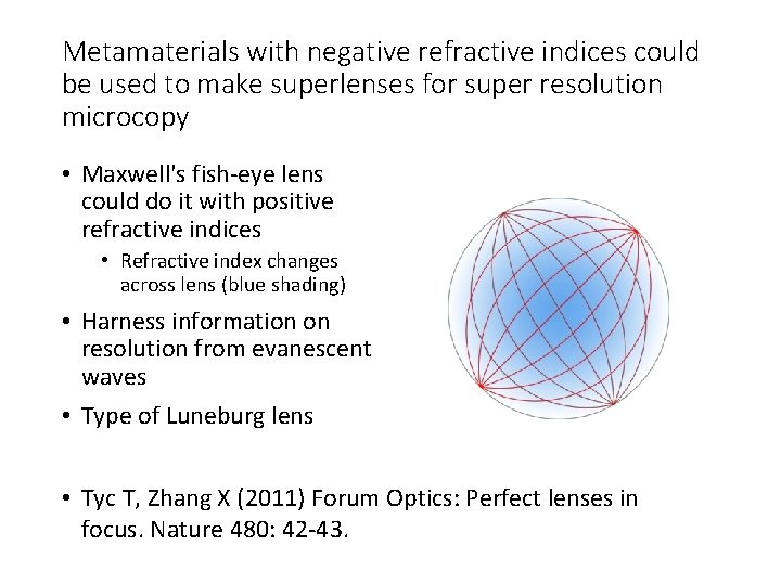 Metamaterials with negative refractive indices could be used to make superlenses for super resolution