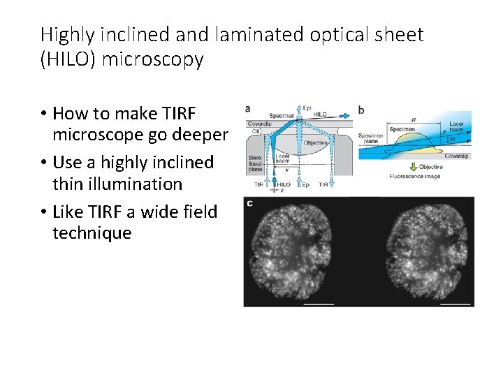 Highly inclined and laminated optical sheet (HILO) microscopy • How to make TIRF microscope