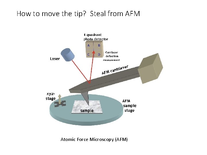 How to move the tip? Steal from AFM Atomic Force Microscopy (AFM) 