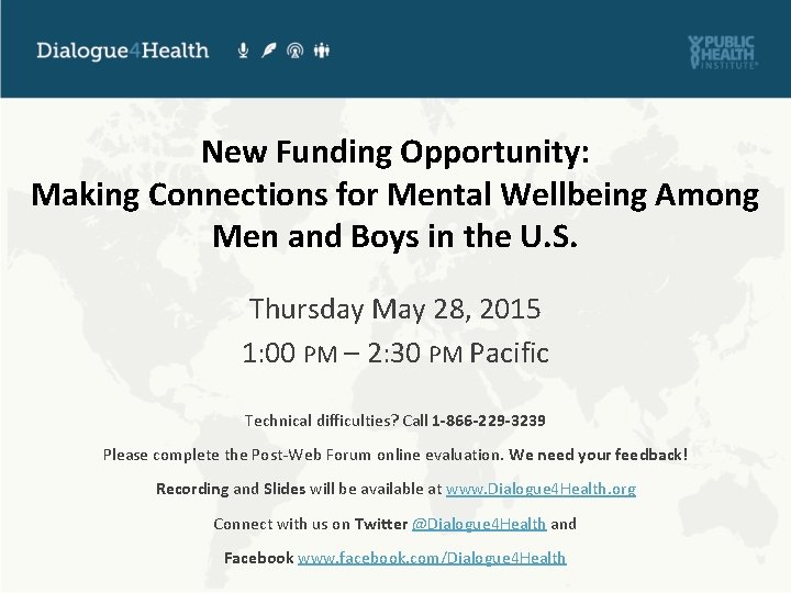 New Funding Opportunity: Making Connections for Mental Wellbeing Among Men and Boys in the