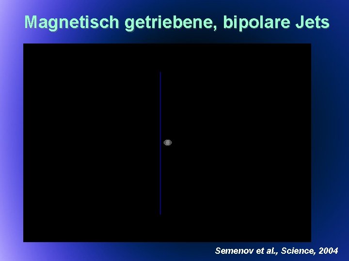 Magnetisch getriebene, bipolare Jets Semenov et al. , Science, 2004 