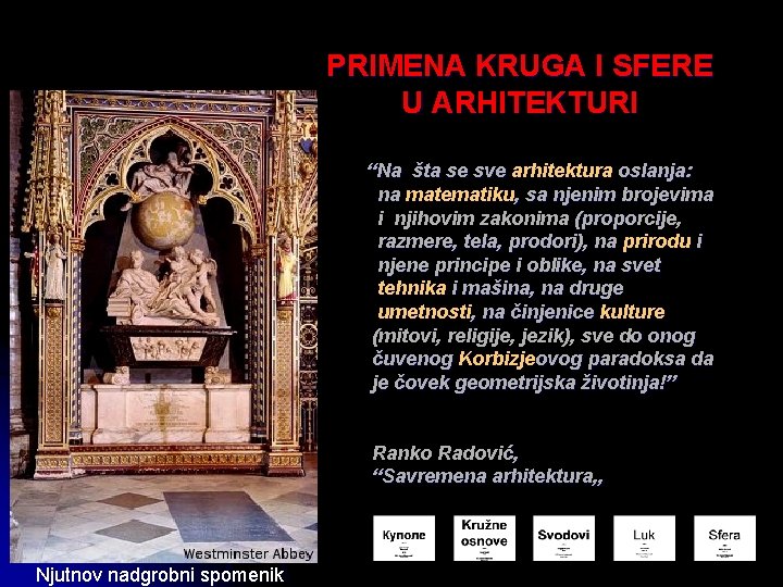 PRIMENA KRUGA I SFERE U ARHITEKTURI “Na šta se sve arhitektura oslanja: na matematiku,