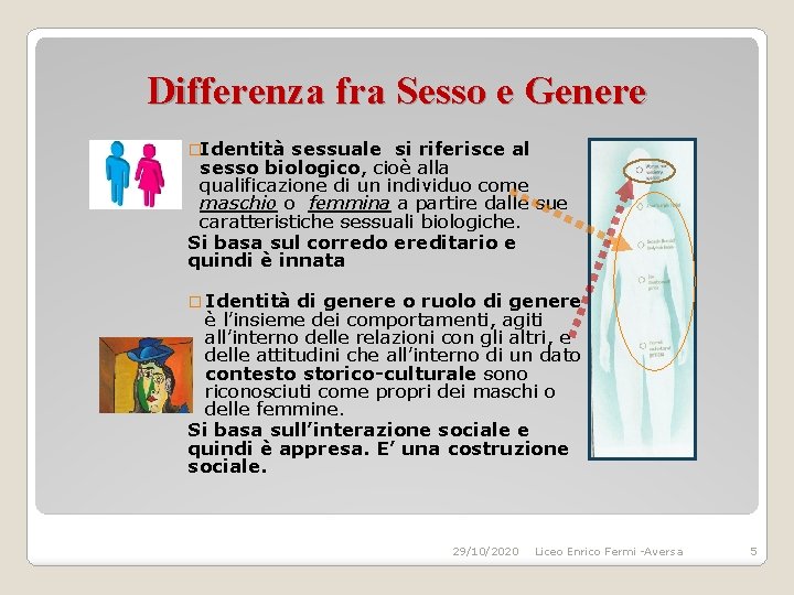 Differenza fra Sesso e Genere �Identità sessuale si riferisce al sesso biologico, cioè alla