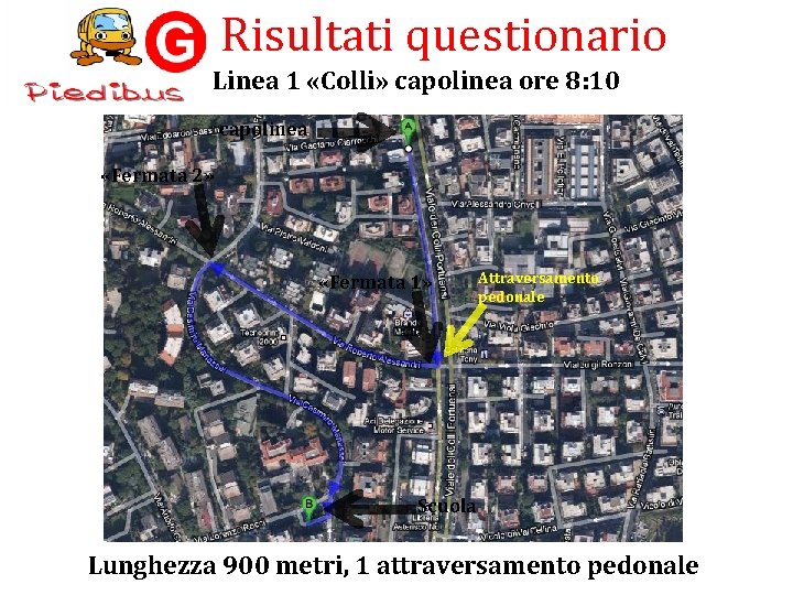 Risultati questionario Linea 1 «Colli» capolinea ore 8: 10 capolinea «Fermata 2» «Fermata 1»