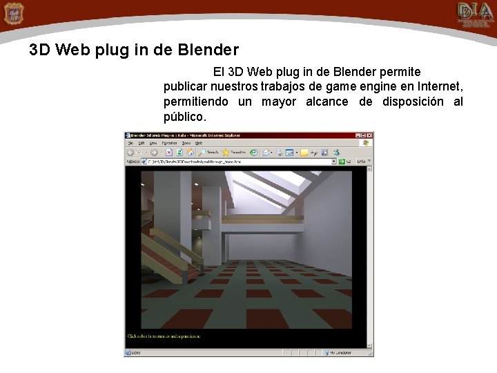 3 D Web plug in de Blender El 3 D Web plug in de