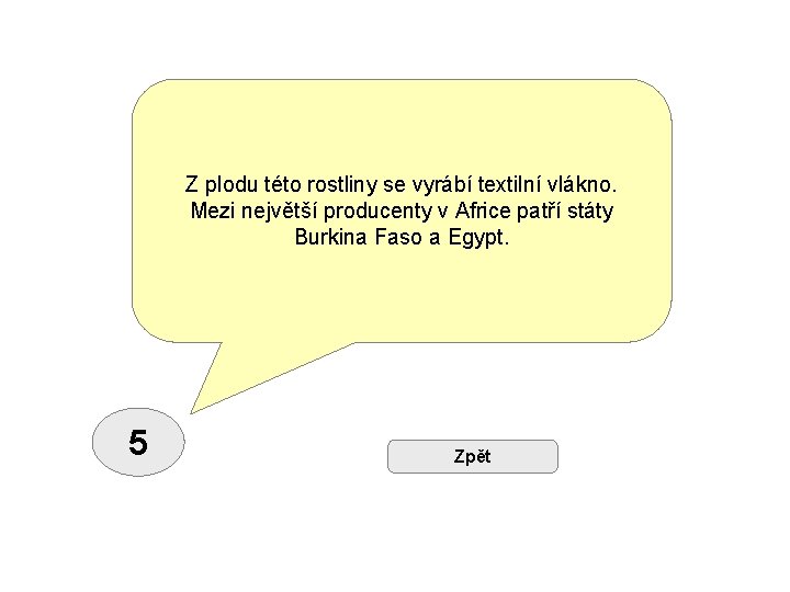Z plodu této rostliny se vyrábí textilní vlákno. Mezi největší producenty v Africe patří