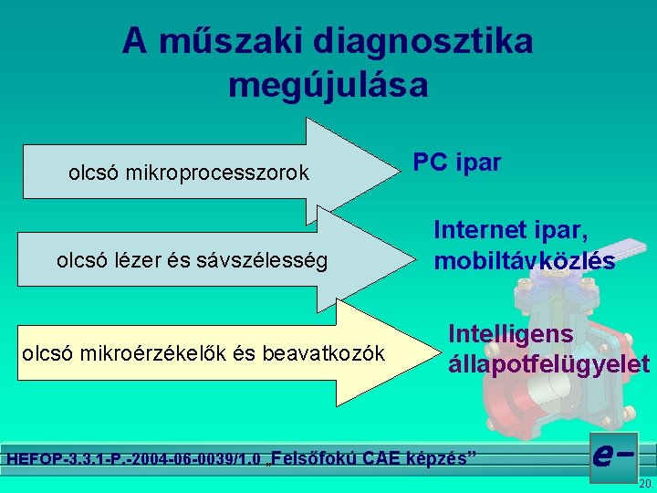 A műszaki diagnosztika megújulása olcsó mikroprocesszorok olcsó lézer és sávszélesség olcsó mikroérzékelők és beavatkozók