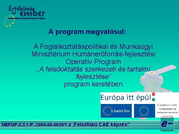 A program megvalósul: A Foglalkoztatáspolitikai és Munkaügyi Minisztérium Humánerőforrás-fejlesztési Operatív Program „A felsőoktatás szerkezeti