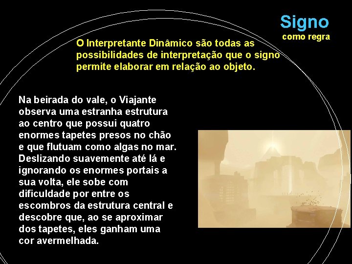 Signo como regra O Interpretante Dinâmico são todas as possibilidades de interpretação que o Signo como regra O Interpretante Dinâmico são todas as possibilidades de interpretação que o