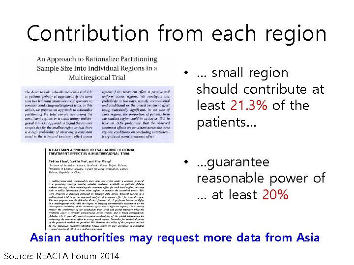 Contribution from each region • … small region should contribute at least 21. 3%