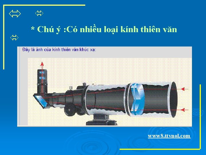  * Chú ý : Có nhiều loại kính thiên văn www 8. ttvnol.