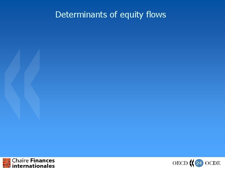 Determinants of equity flows 24 