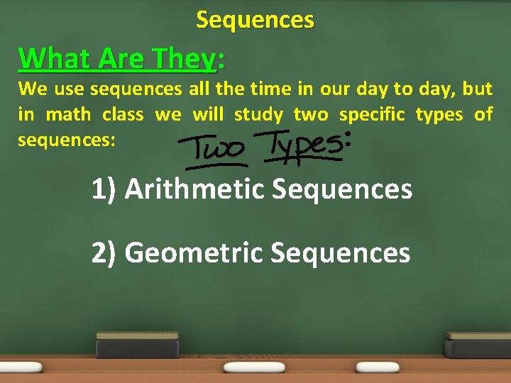 Sequences What Are They: We use sequences all the time in our day to