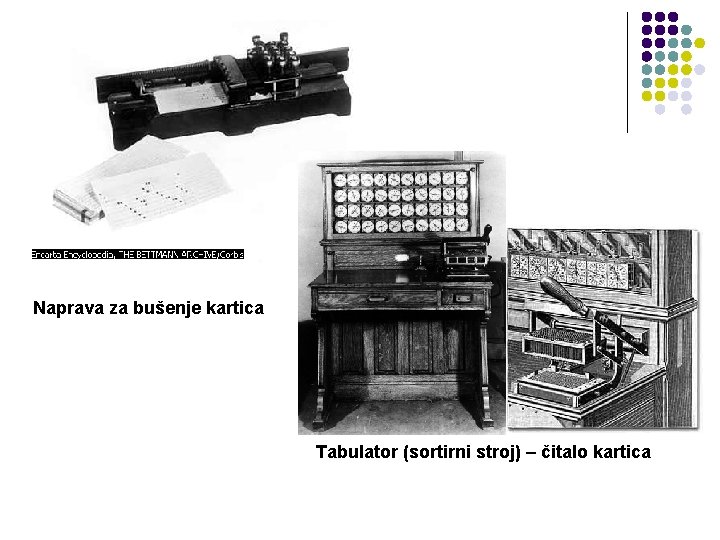 Naprava za bušenje kartica Tabulator (sortirni stroj) – čitalo kartica 