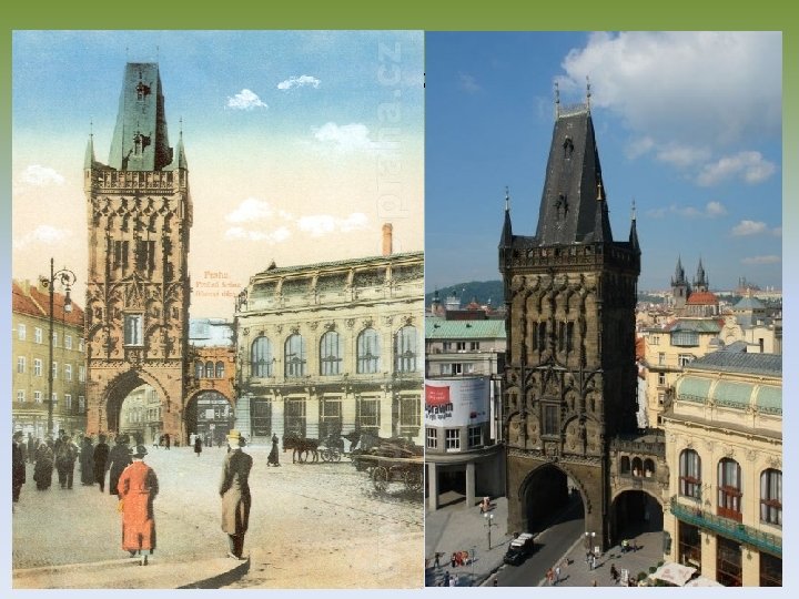 Stavby - Prašná brána – rozhraní mezi Starým a Novým Městem pražským - nacházel