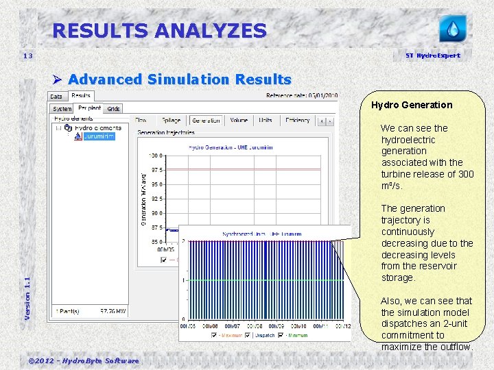 RESULTS ANALYZES 13 ST Hydro. Expert Ø Advanced Simulation Results Hydro Generation Version 1.