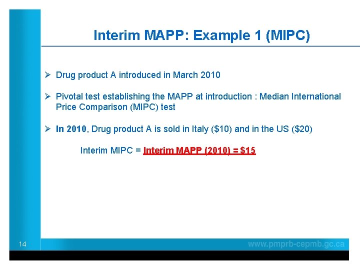 Interim MAPP: Example 1 (MIPC) Ø Drug product A introduced in March 2010 Ø