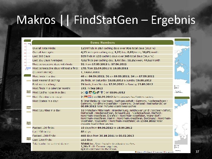 Makros || Find. Stat. Gen – Ergebnis 37 