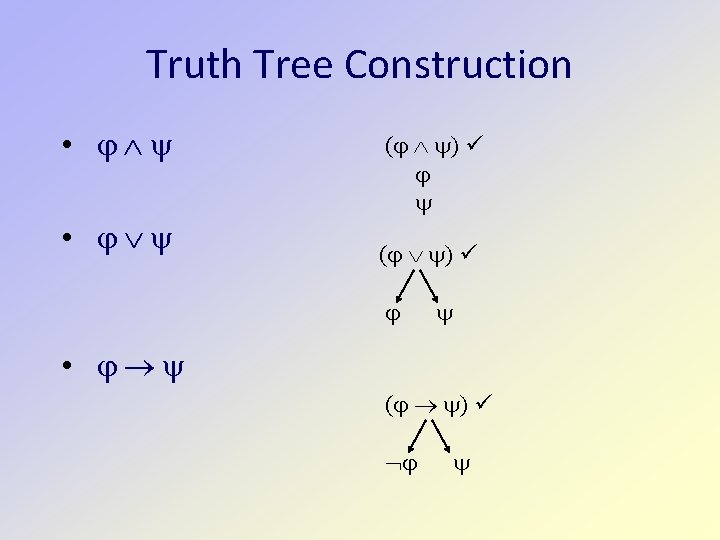 Truth Tree Construction • • ( ) 