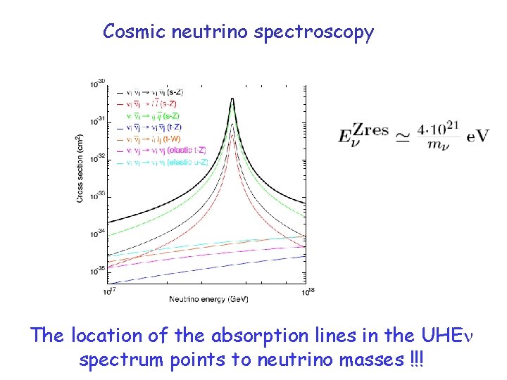 Cosmic neutrino spectroscopy The location of the absorption lines in the UHEn spectrum points