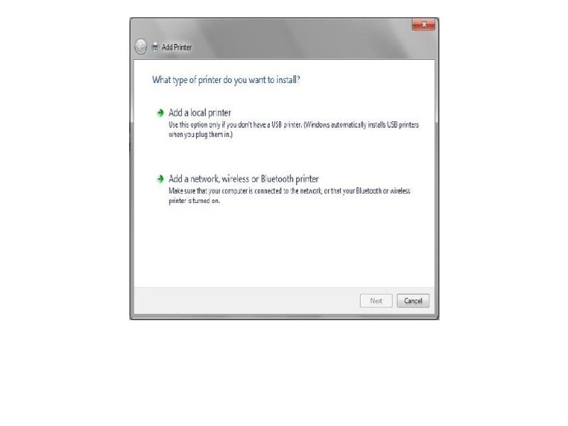 Select “Add a local printer” and click “Next. ” 