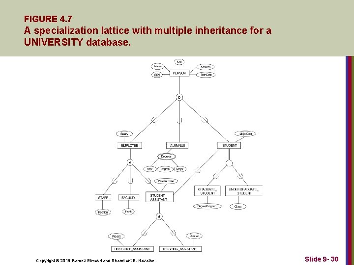 FIGURE 4. 7 A specialization lattice with multiple inheritance for a UNIVERSITY database. Copyright