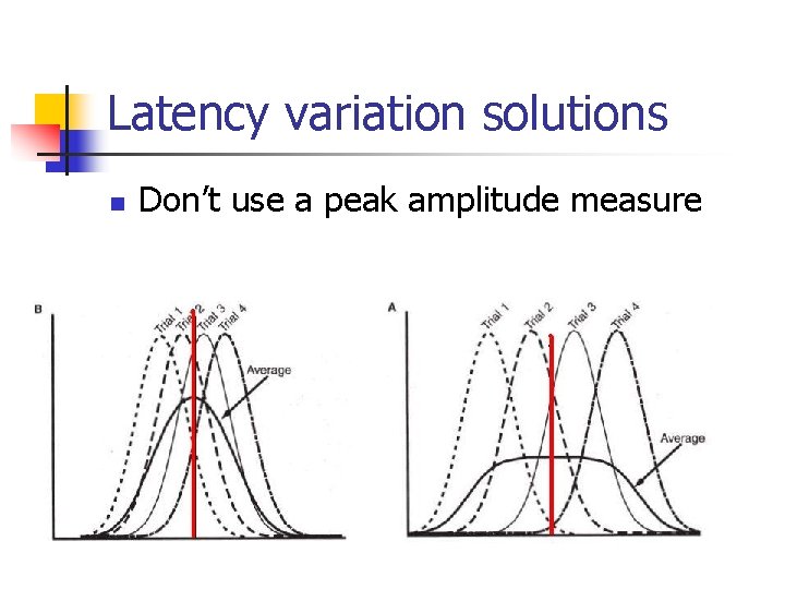 Latency variation solutions n Don’t use a peak amplitude measure 