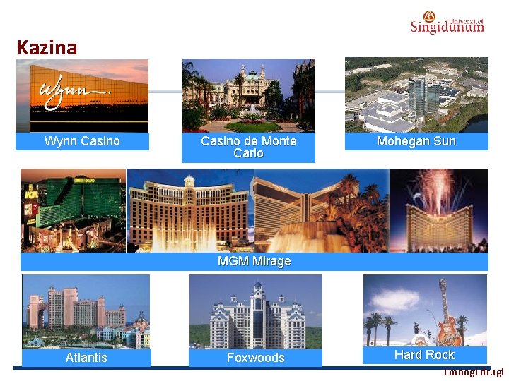 AUSTRIAN SERBIAN TOURISM PROGRAMMES Kazina Wynn Casino de Monte Carlo Mohegan Sun MGM Mirage