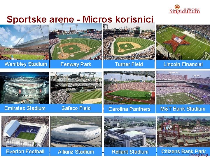 AUSTRIAN SERBIAN TOURISM PROGRAMMES Sportske arene - Micros korisnici Wembley Stadium Fenway Park Turner